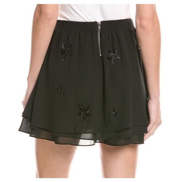 Chaser Beaded Star Flouncy Tiered Mini Skirt Size Medium NWT - Picture 3 of 9